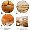 thumbnail image 3 of Designart "Orange Farm Autumn horizon III" Landscapes Metal Wall Art, 3 of 5