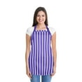 thumbnail image 2 of DALIX Apron Commercial Restaurant Home Bib Spun Poly Cotton Kitchen Aprons (2 Pockets) in Striped Purple, 2 of 6