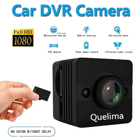 Mini Color Night Vision Quelima SQ12 Mini 1080P FHD DVR Camera 155 Degree FOV Loop-cycle Recording Night Vision ()