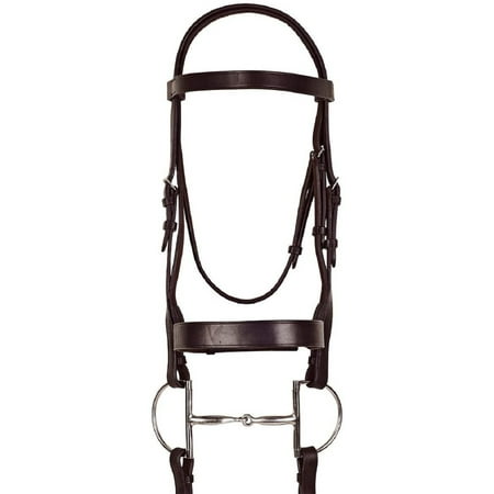 Ovation® Classic Wide Hunt Bridle with Laced Reins (Oversize, Brown)
