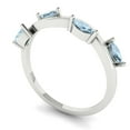 thumbnail image 2 of 0.4 ctw Wedding Band for Women - 18K White Gold Natural Swiss Blue Topaz Stackable Eternity Ring, 2 of 6