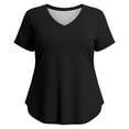 thumbnail image 3 of Women's Plus Size Sports Top Loose Fit V Neck T Shirt, 3 of 3