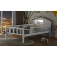 thumbnail image 5 of Harper & Bright Designs Twin Size Wood Platform Bed Frame with House-Shaped Headboard, Wood Bed Frame with Built-in Storage and LED Light, White, 5 of 17
