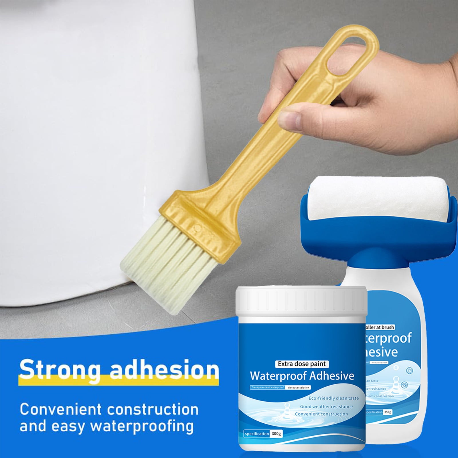 Clearance Adhesive mucilage under $7,Clear Adhesive With Roller Brush Super Strong Anti Leakage Agent Adhesive Coating Agent For Indoor Outdoor 1ml 1PC