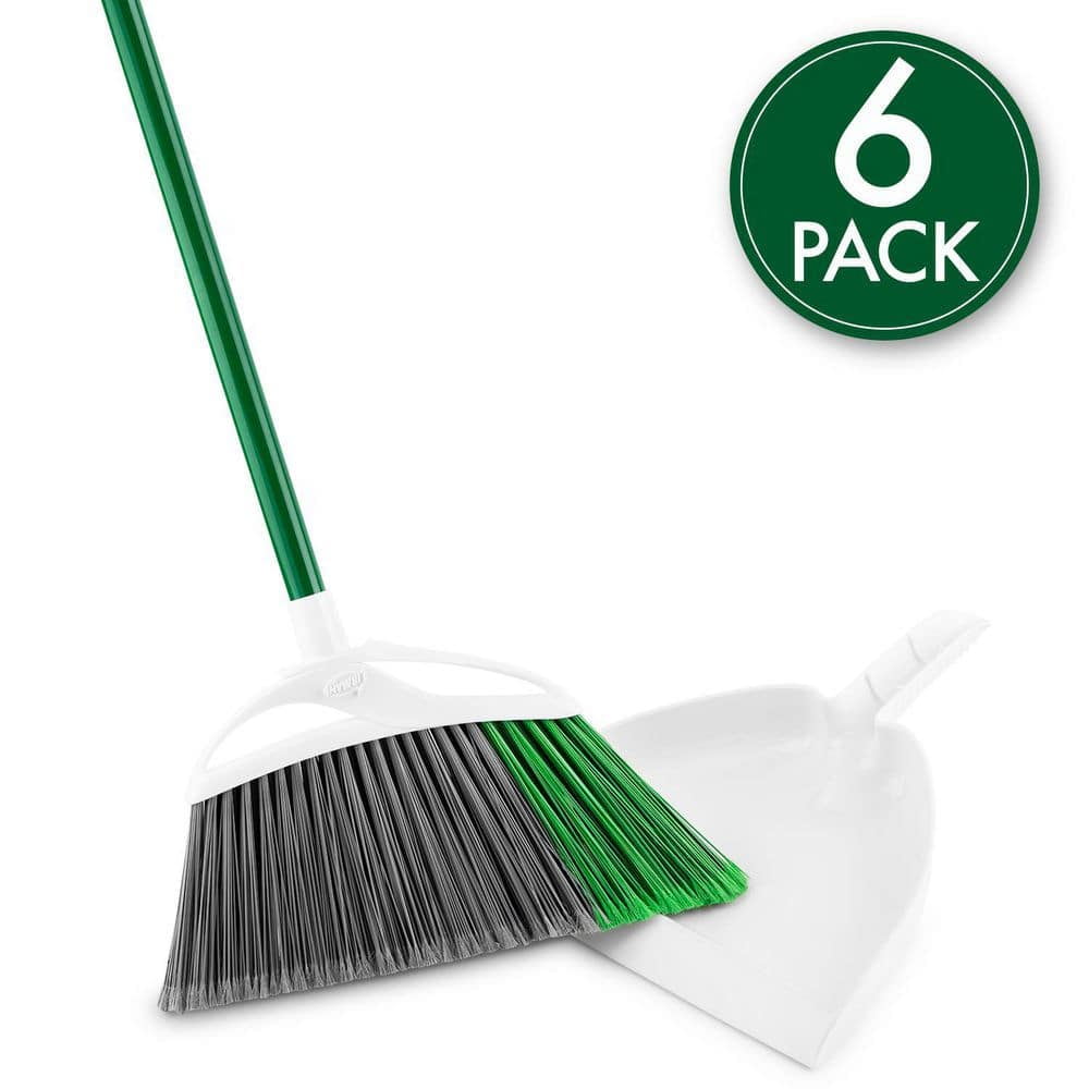 ExtraLarge Precision Angle Broom and Dustpan Set (6Pack)