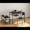 thumbnail image 4 of 4-Piece Dining Table Set with 2 Chairs and Bench for Small Space - Kitchen Table with Under-Bench Storage Rack - Black, 4 of 6