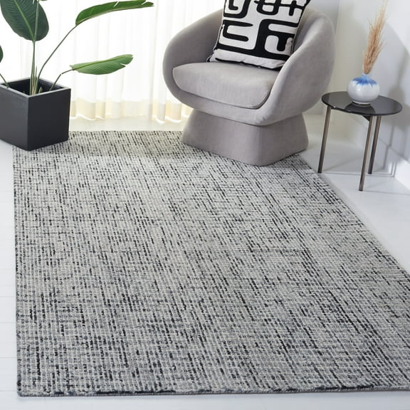 Safavieh Abstract Delia Distressed Wool Area Rug, Dark Gray/Ivory, 6' x 6' Square