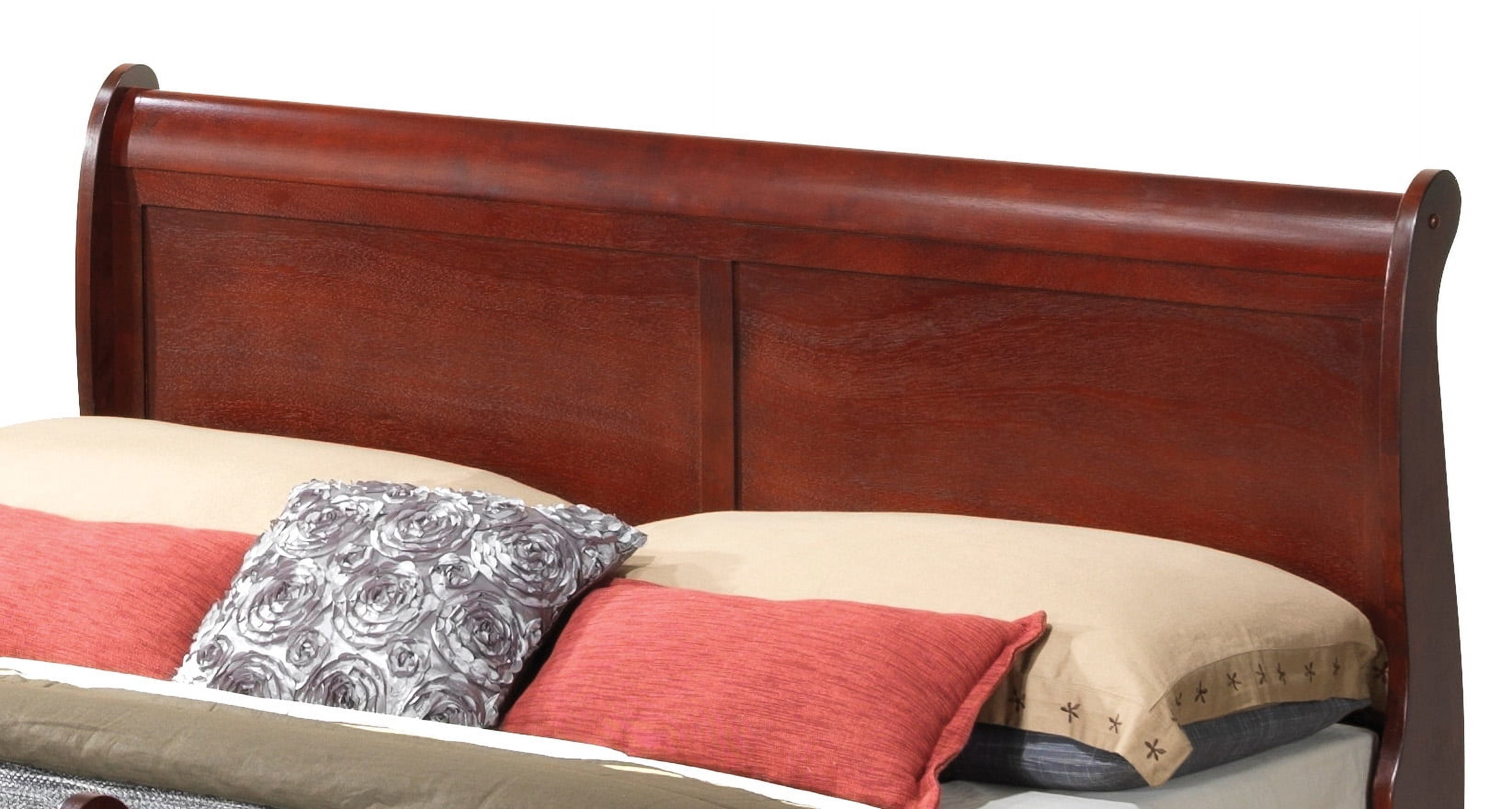 Glory Furniture Louis Phillipe Queen Bed in Cherry Color
