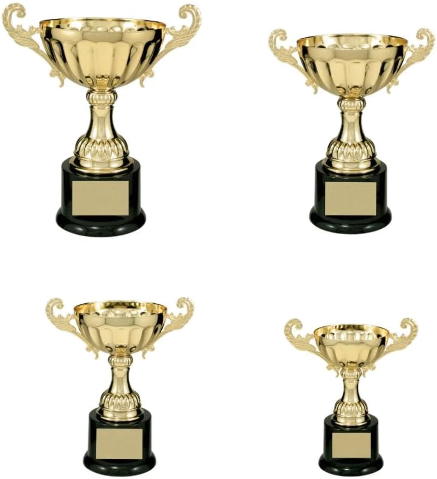 Real Metal Cup Trophy in Gold or Silver Trophy Award, Engraved Corporate Trophy Cup Award - Available in 4 Sizes Free Engraved Plate Included