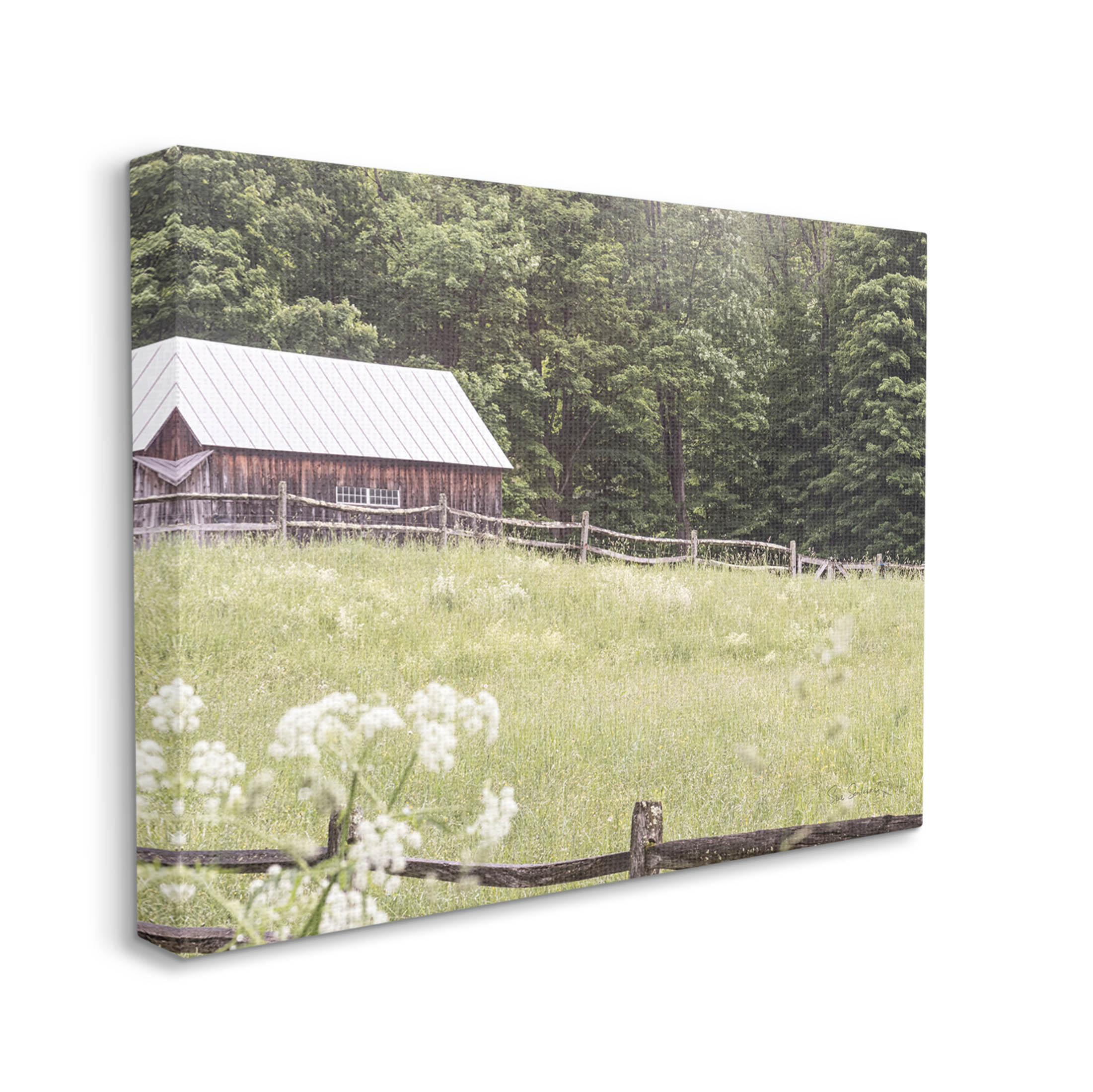 Stupell Industries Rural Country Cottage Grassland Field Photograph Gallery Wrapped Canvas Print Wall Art, Design by Sue Schlabach