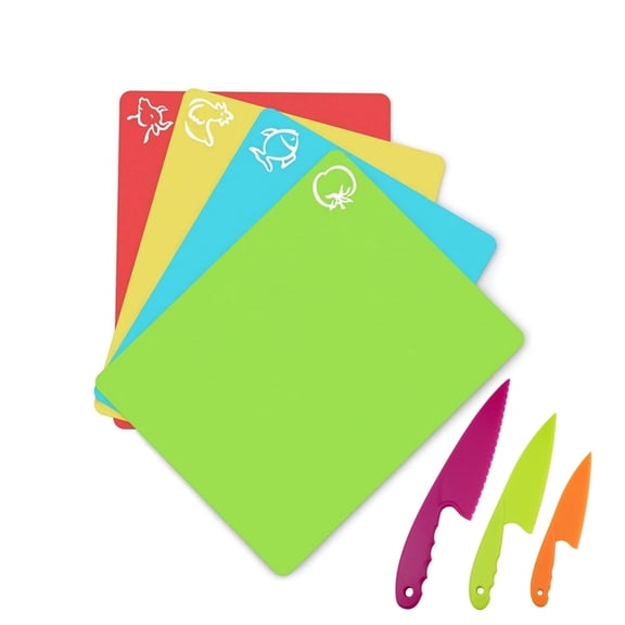 Plastic Kitchen Cutting Boards Set,Small Flexible Cutting Mats,Cutting Boards for Kitchen,Non Slip Plastic Cutting Mats for Home,Indoor