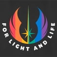 thumbnail image 2 of Women's Star Wars Pride Rainbow Jedi Order Symbol For Light and Life Graphic Tee Black Small, 2 of 4