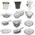 Mdesiwst Mini Metal Buckets French Fries Basket for Garden Party Food Tin Pails Basket Container