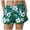 01-Green, variant on Women Beach Board Shorts,Summer Tropical Drawstring Shorts Hawaiian Swim Shorts for Women with Pockets (Blue, M)