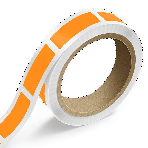 JAM Paper Standard Label Rolls, Rectangle, 1 1/2 x 5, Neon Orange, 125 Labels/Roll
