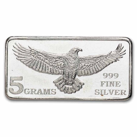 5 gram Hand Poured Silver Bar - MPM Eagle