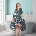 thumbnail image 6 of Pioneer Flower Floral Print Pattern Hooded Bath Towel，50"x30" for Ages 3 To 12 Kids, Quick Dry Lightweight Soft Microfiber Hood Beach Towel Cover Up for Kids, 6 of 7