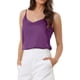 thumbnail image 4 of Camiseta de satén para mujer, tirantes, escote en V, top casual y formal, camisón de capa, 2026 XS, púrpura, 4 of 6