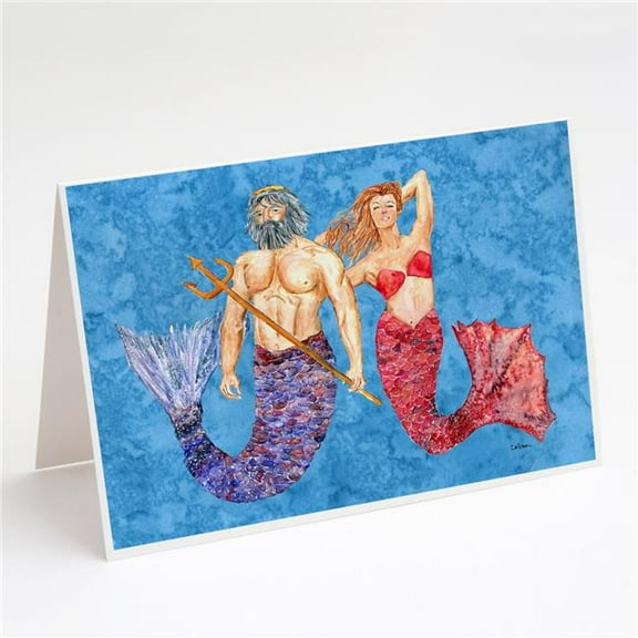 Mermaid & Merman Greeting Cards & Envelopes - Pack of 8