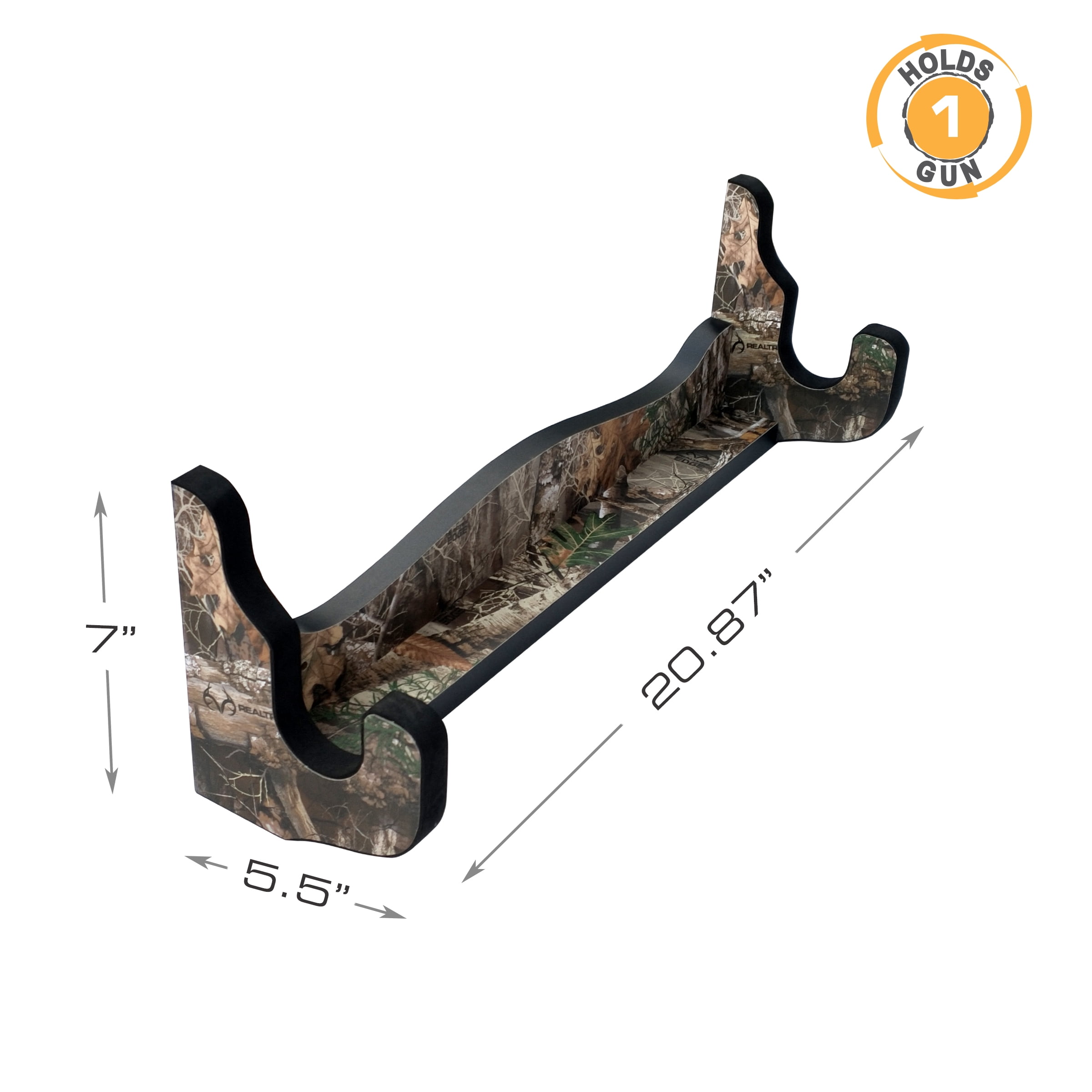 Rush Creek Creations Wall Mount Indoor Gun Rack for 1 Firearm, Realtree