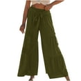 thumbnail image 1 of Pantalons en Lin pour Femmes, Pantalons Longs Décontractés en Coton et Lin, 1 of 8