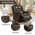 thumbnail image 4 of Bonzy Home Recliner Chairs with Massage and Heat Overstuffed Fabric Metal frame Manual Reclining Chair Sofa for Living Room, 4 of 7