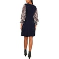 thumbnail image 2 of Msk Crew Neck Dress With Patterned Sleeve,Womens, 2 of 2
