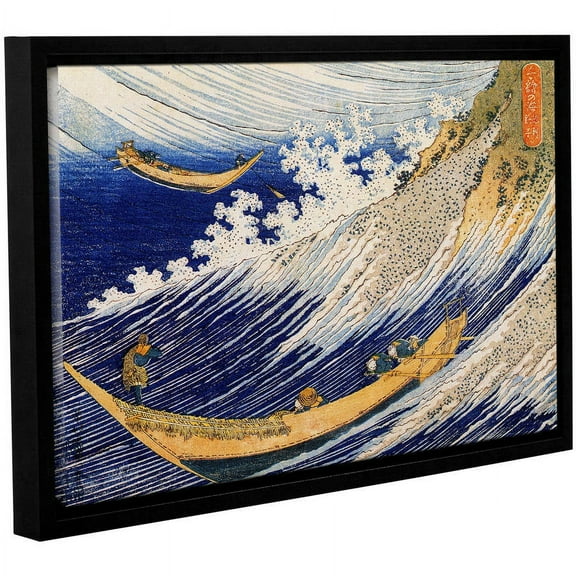 ArtWall Katsushika Hokusai "Ocean Waves" Gallery-Wrapped Floater-Framed Canvas