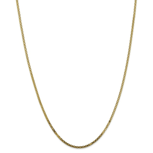 14K Yellow Gold 2mm Lightweight Handmade Flat Chain