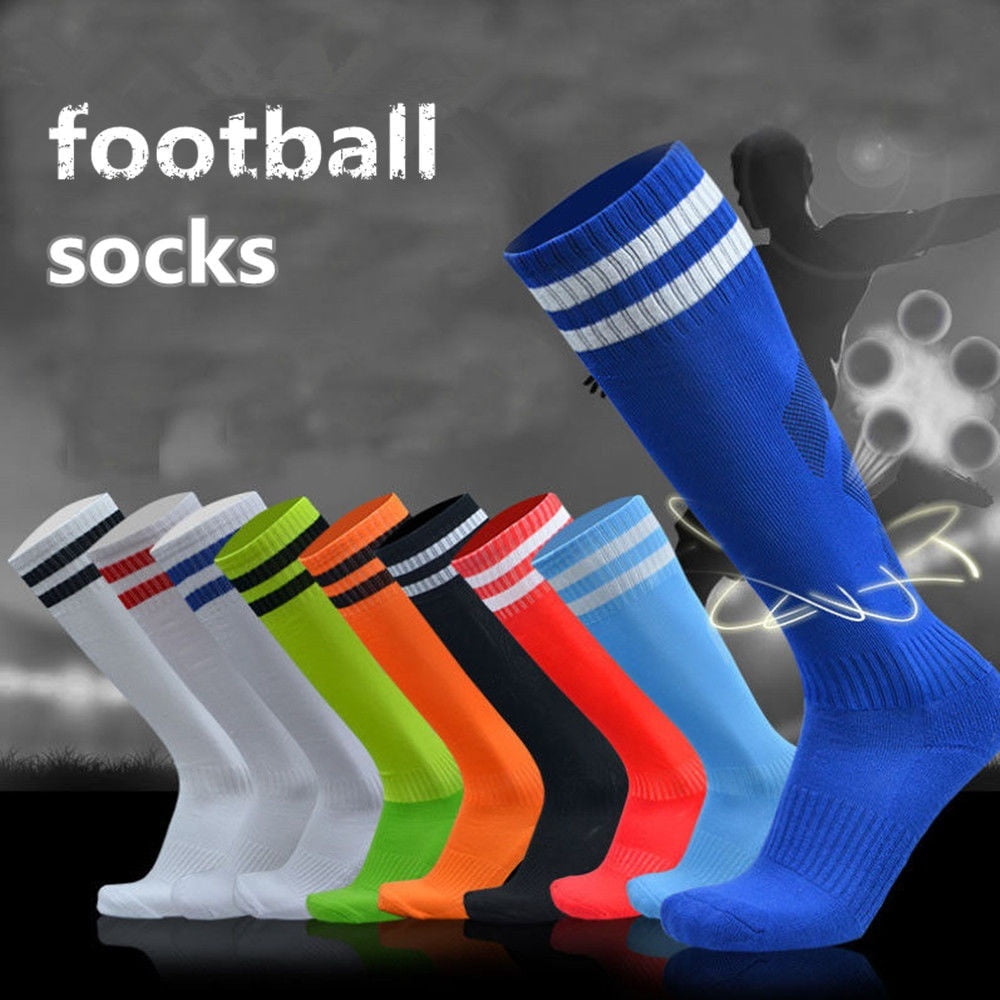 Zoiuytrg Men Boys Soft Sports Football Soccer Plain Long Socks Cotton Over Knee High Sock
