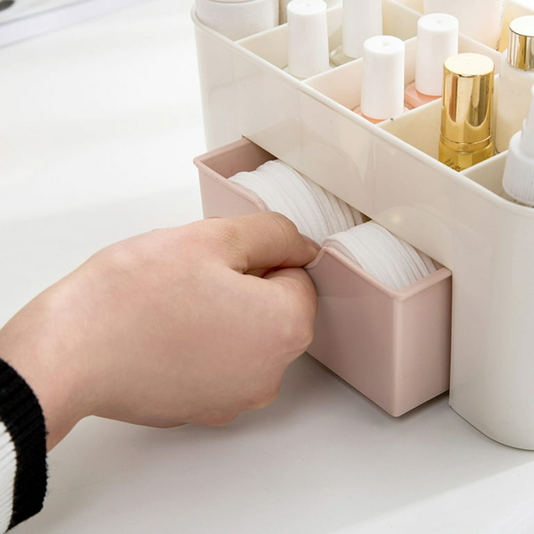 Rinhoo Mini Makeup Storage Box Cosmetics Case Lipstick Small Box Desktop Organizer Jewelry Container Holder, Pink