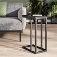 thumbnail image 2 of CorLiving Fort Worth Black Marbled Engineered Wood C-Shaped Narrow Side Table, 2 of 6