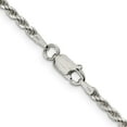 thumbnail image 3 of 925 Sterling Silver 2.25mm Rope Chain Twisted Link Necklace, 3 of 6