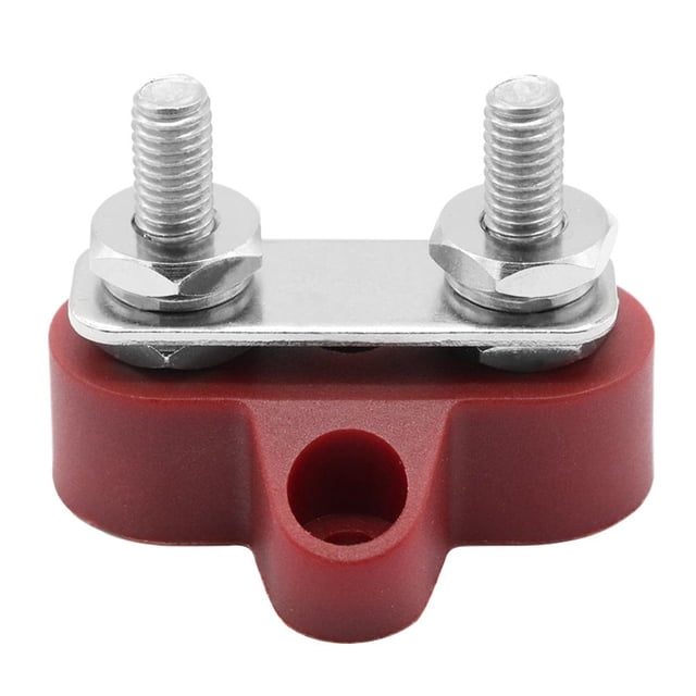 Ehuebsd Bloque Terminales Barra Colectora Espárrago Distribución Doble M6 Servicio Pesado (rojo)