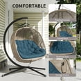 thumbnail image 4 of Outsunny Hanging Egg Chair with Stand, Foldable Basket Swing Chair, 4 of 10