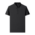 thumbnail image 3 of CCRFTGI Mens Polo Shirt Short Sleeve Wearbreeze 3 Buttons Classic Quick Dry Collared Textured Pullover Shirt Performance Golf T Shirts for Casual Work Athletic Black XL, 3 of 5