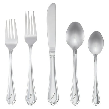 RiverRidge 46-Piece Monogrammed Flatware, Royalty Pattern