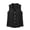 Black, variant on Women's Sleeveless V-Neck Button Down Shirt Casual Solid Color Loose Fit Chiffon Blouse Top for Summer