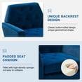 thumbnail image 5 of Upholstered Velvet Armchair Set of 2 Lounge Accent Chair Tufted Back Metal Legs Bedroom Navy, 5 of 7