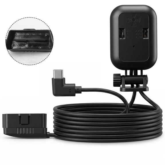 OBD 2 Dash Cam Power Cable USB C, OBD to Type-C Adapter Hardwire Kit, Low Voltage Protection (11.8/11.6V/11.4V), with Radar Monitoring