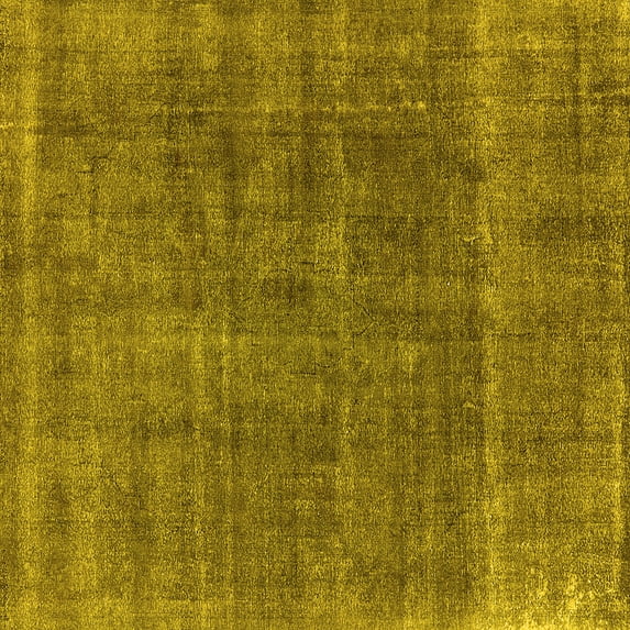 Ahgly Company Indoor Square Oriental Yellow Industrial Area Rugs, 8' Square