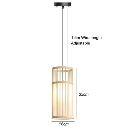 

NEW Classic Bamboo Lustre Chandelier Hanging Lamp Ceiling Handmade Rattan Pendant Light Fixture Weaving Living Bed Room Decor 2024