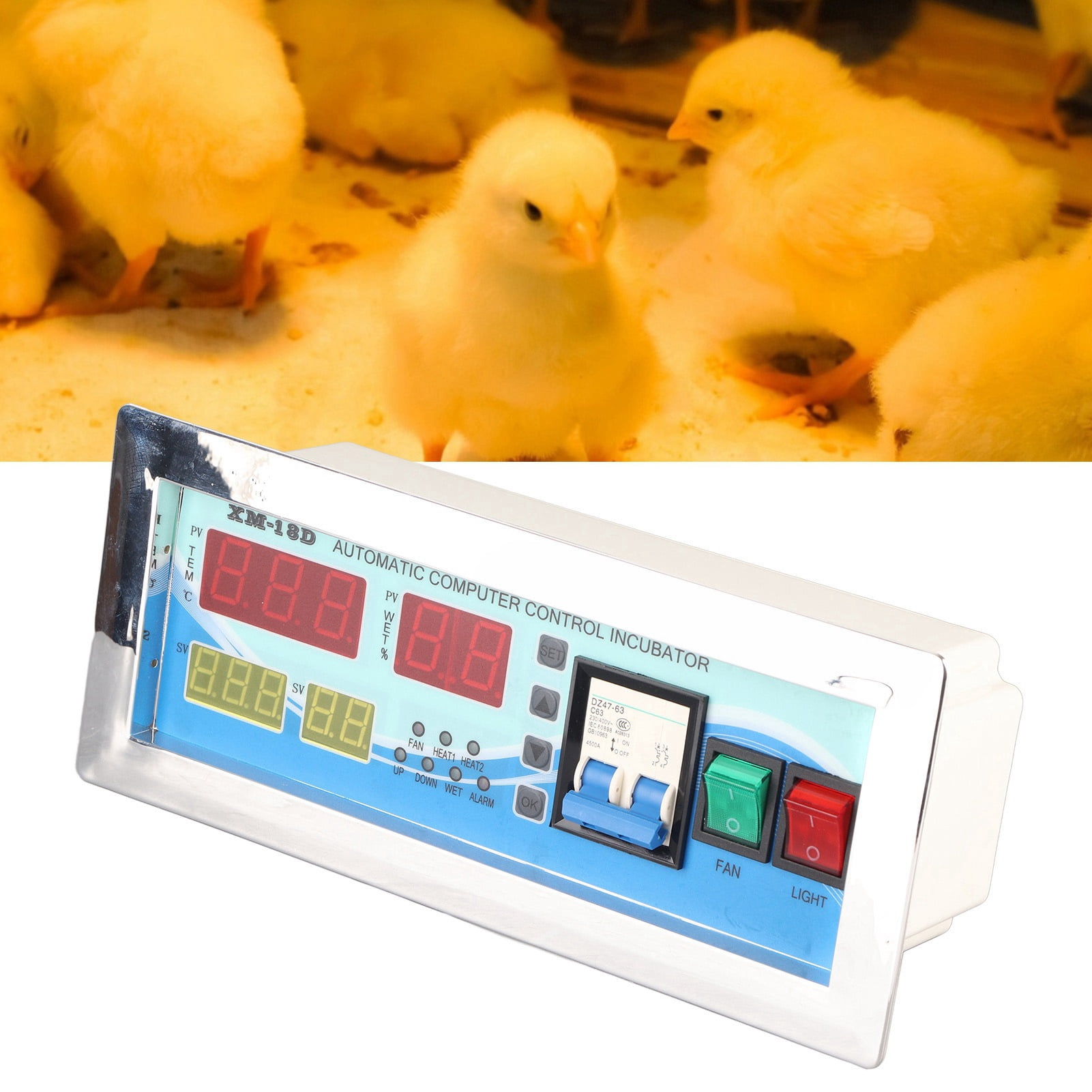 LAZIOEGR Premium Egg Incubator Controller Automatic Hatcher Temperature Humidity Thermostat for Hatching Chicken Duck Fowl 110V (12.6 inches / 32.0 cm) with Digital Display and Intelligent Controls