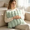 thumbnail image 7 of Btomtd Wavy Plush Throw Pillow Cover 18 x 18 Inch, Soft Decorative Couch Pillow Covers, Hidden Zipper Pillow Cases for Sofa Bedroom, Mint Green, 7 of 7