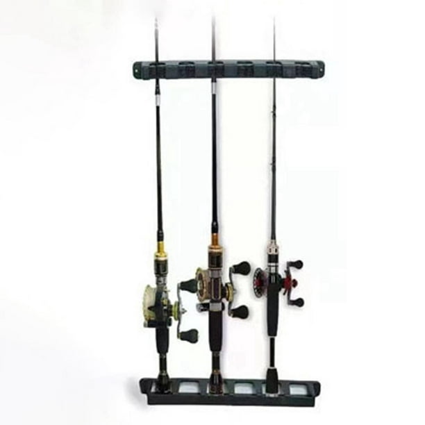 4 Pair 6 Slots Fishing Rod Holder Rack Vertical Mount for Garage Door 