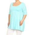 thumbnail image 3 of Women's Plus Size Babydoll Tunic Top Dress 3/4 Sleeves Scoop Neck, 3 of 5