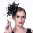 thumbnail image 6 of Elegant Black Fascinator Hat for Women, Vintage Mesh Yarn Headpiece with Hair Clip and Headband, Classic Palace Style Evening Tea Party Hair Accessory, 6 of 6