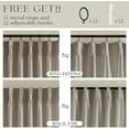 thumbnail image 5 of Taupe Burlywood Pinch Pleat Linen Curtains 120 Inches Long 60 Inch Wide for Patio Sliding Door Light Filtering Semi Sheer Pleated Drapes Back Tab Extra Wide 60 x 120 Curtain for Living Dining Room, 5 of 9
