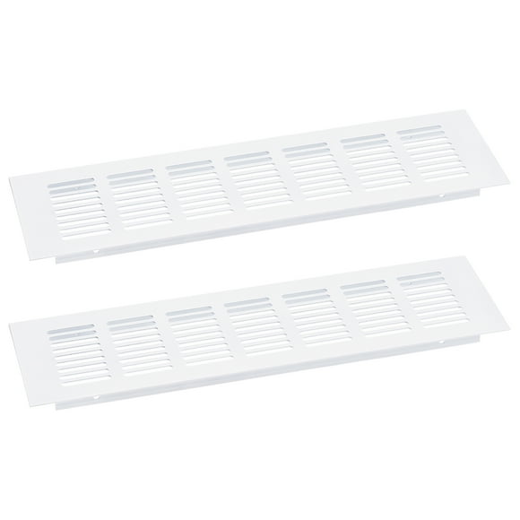 Unique Bargains Air Vents Cover, 2Pcs 300 x 100mm Aluminum Alloy Mesh Air Return Vent Cover, Louvered Ventilation Grille (White)