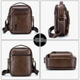 thumbnail image 7 of Leather Man Purse Shoulder Bag,Small Mens Crossbody Messenger Bags for Work,Men Satchel Handbag Leather Multi-Functional Stylish Crossbody Bag - Dark Brown, 7 of 7